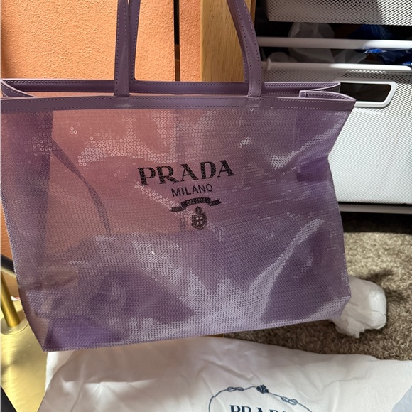 Prada Purple Mesh Tote Bag - Picture 2 of 10